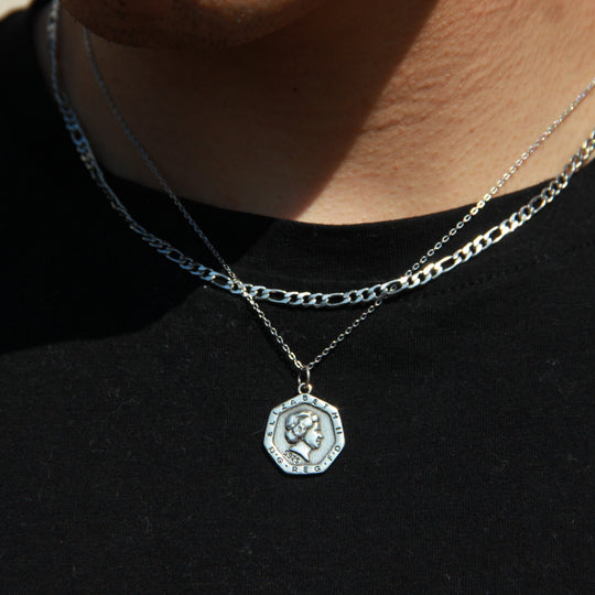 s925 Coin & Rose necklace