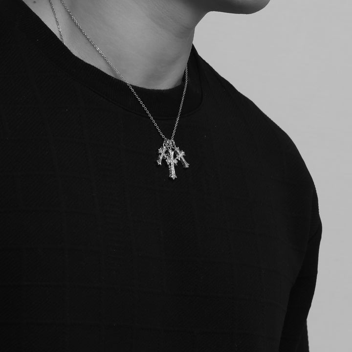 Hawaiian Triple Cross Necklace【SILVER】