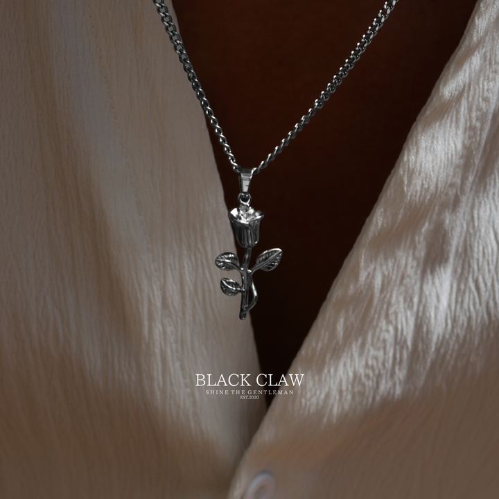 【BLACK CLAW】Rose Emblem Necklace ? Silver