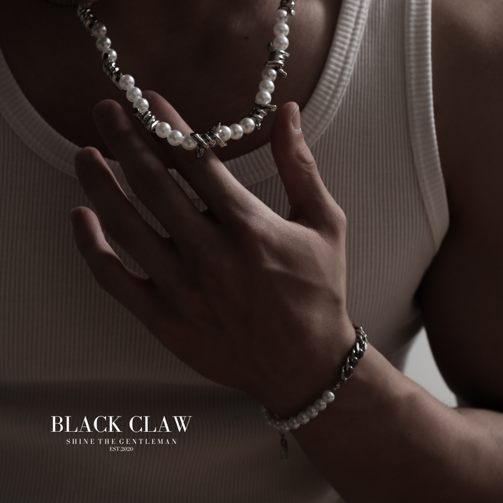 316L Pearl Chain bracelet【B&C】SILVER