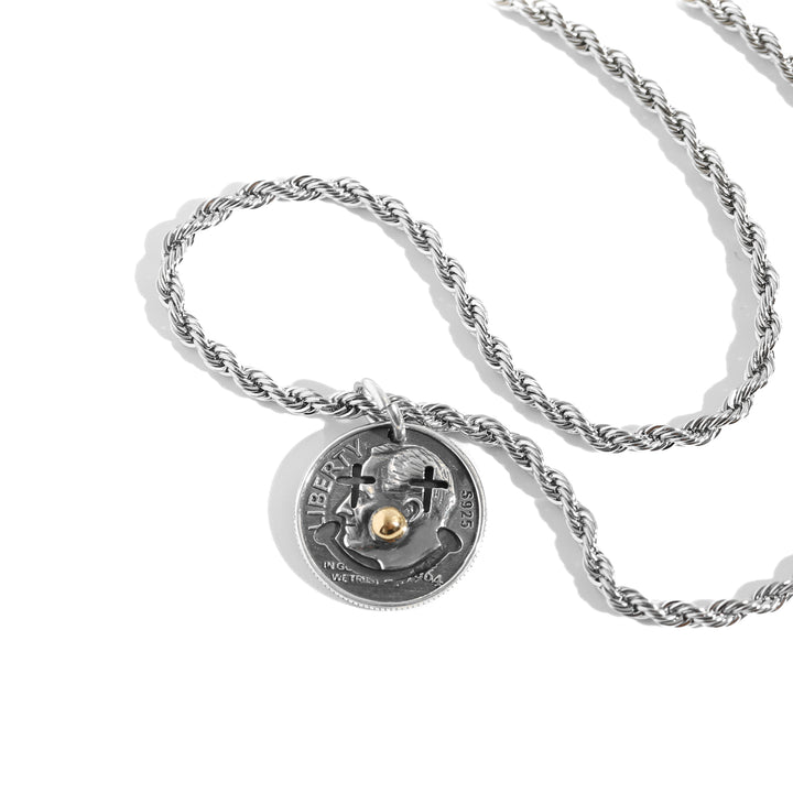 S925 Smile Coin Reversible Necklace