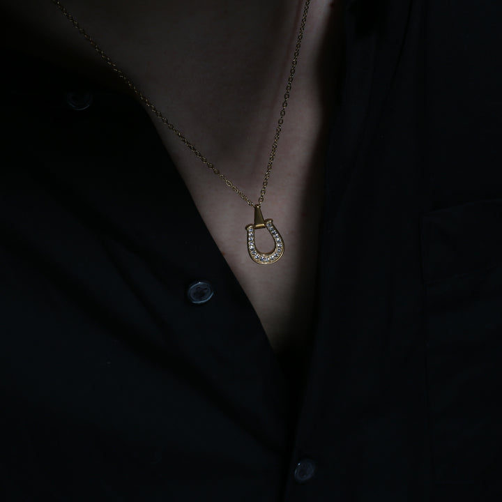 Horseshoe Reversible Necklace Gold