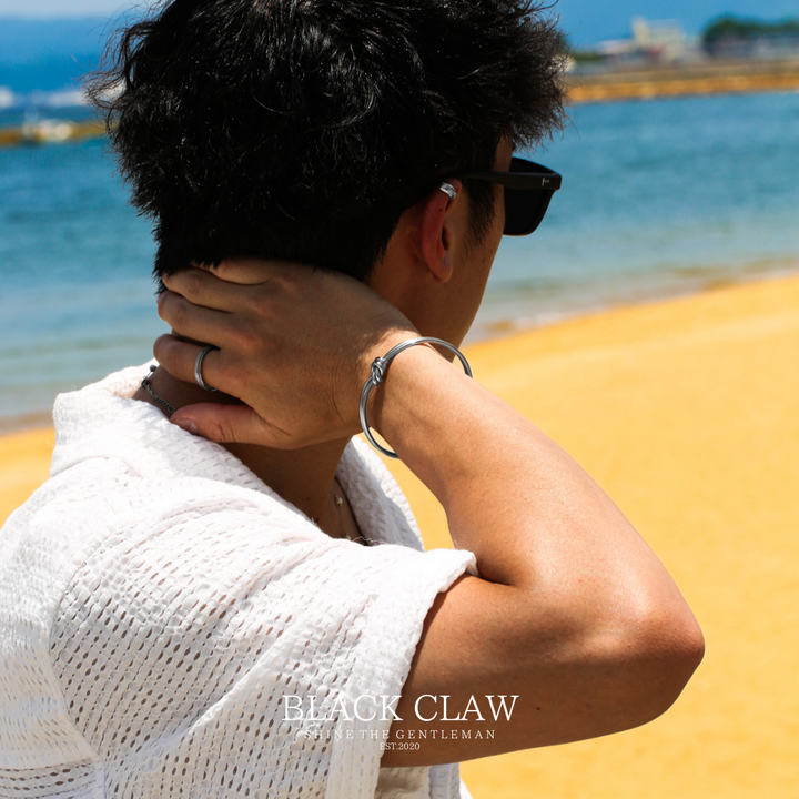 316L  Musubi Curve Bangle 【Silver】