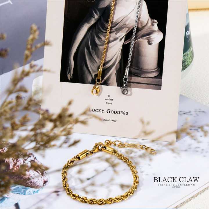 Twist Rope Bracelet 3mm Gold - ライフスタイル