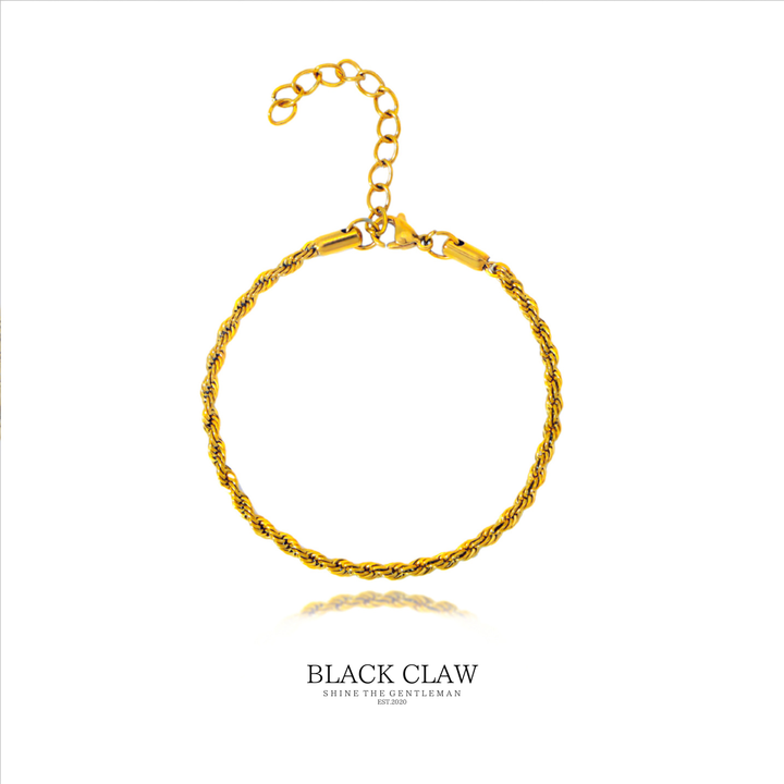 Twist Rope Bracelet 3mm Gold - メイン