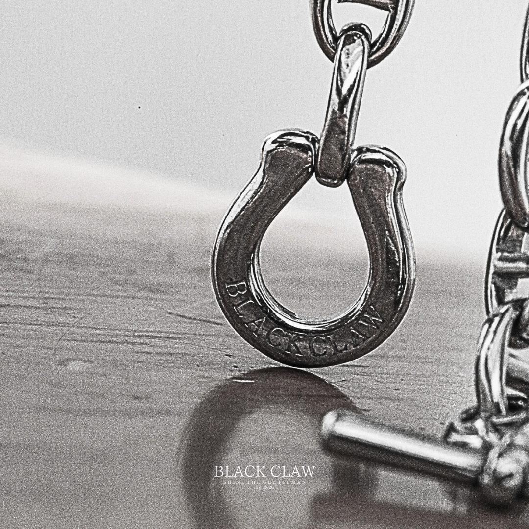BLACK CLAW engraved horseshoe clasp