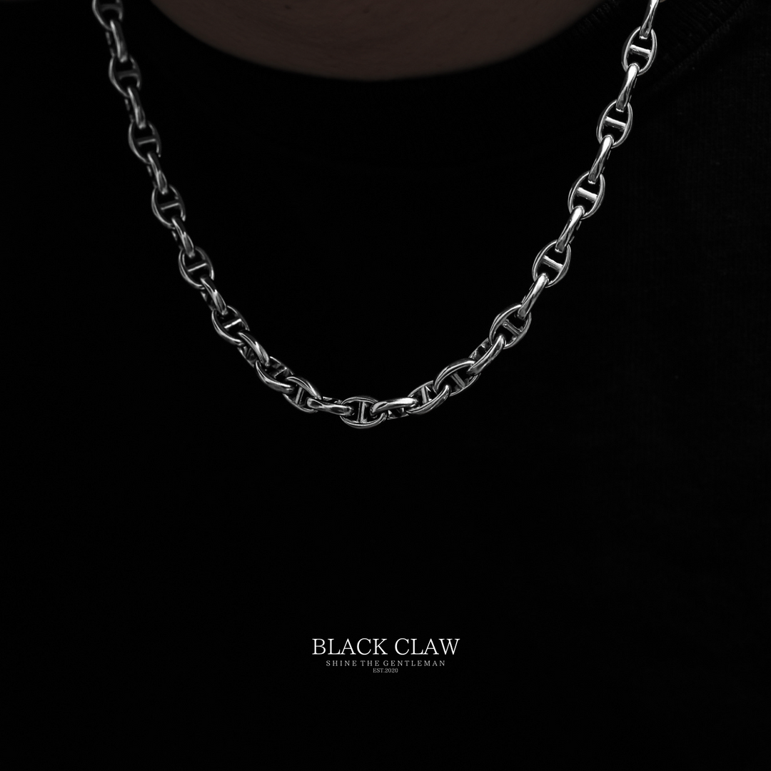 Anchor chain on dark background