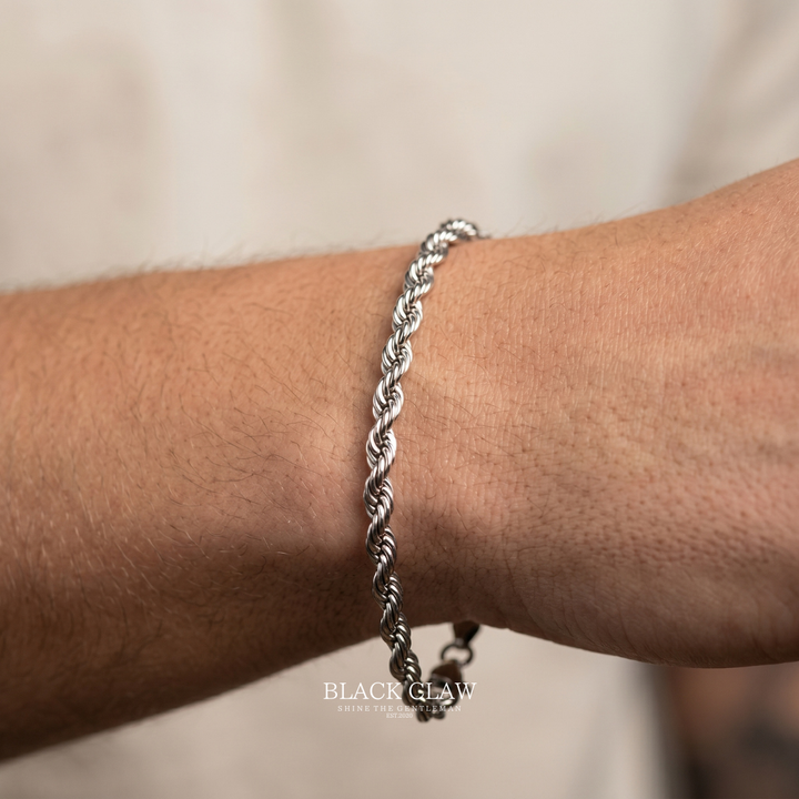 Twist Rope Bracelet Silver 5mm