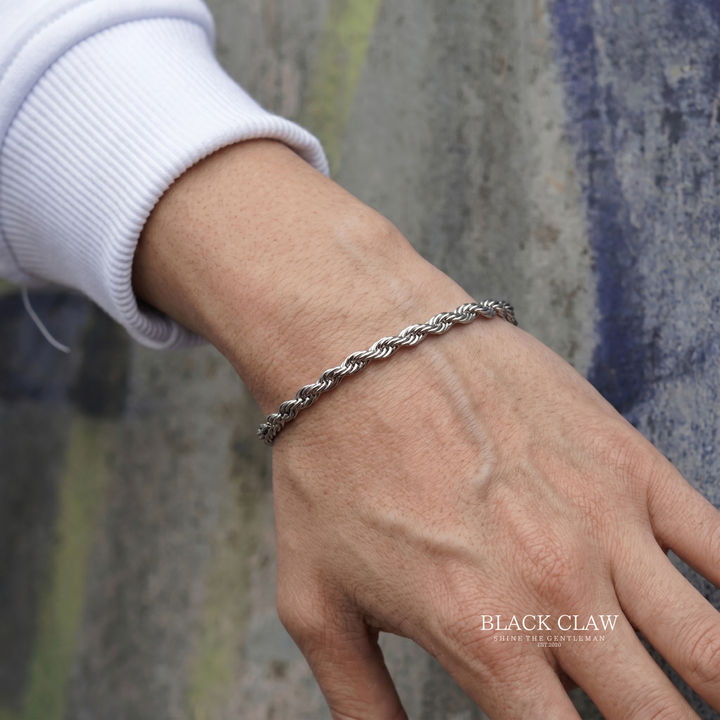 Twist Rope Bracelet Silver 5mm