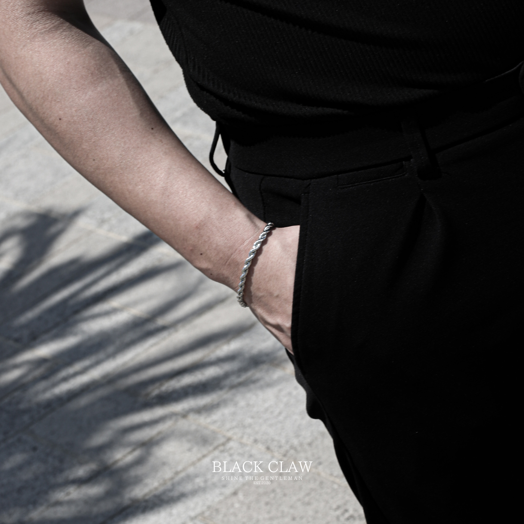 Twist Rope Bracelet Silver 5mm