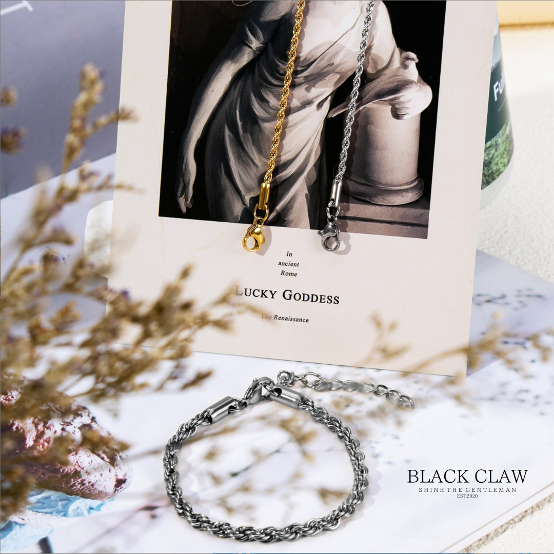 Twist Rope Bracelet Silver 5mm