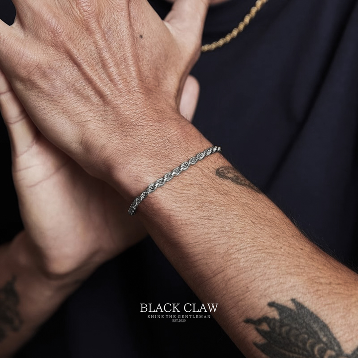 Twist Rope Bracelet Silver 5mm