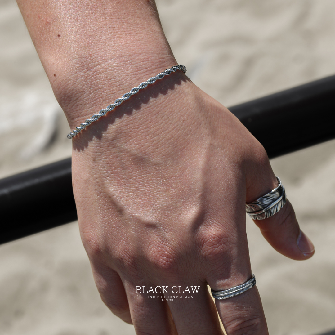 Twist Rope Bracelet Silver 3mm