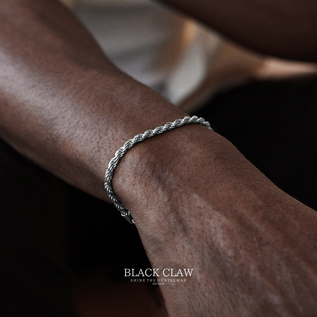 Twist Rope Bracelet Silver 3mm