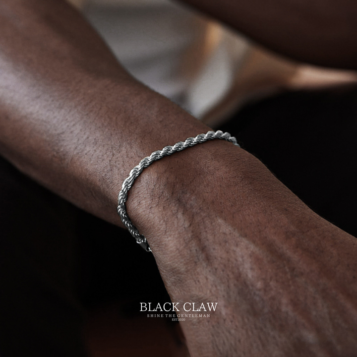 Twist Rope Bracelet Silver 3mm